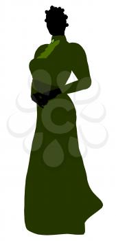 Royalty Free Clipart Image of a Woman in a Victorian Gown