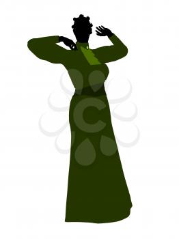Royalty Free Clipart Image of a Woman in a Victorian Dress