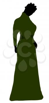 Royalty Free Clipart Image of a Woman in a Female Gown