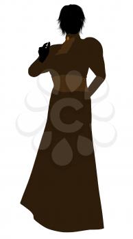 Royalty Free Clipart Image of a Woman in a Victorian Dress