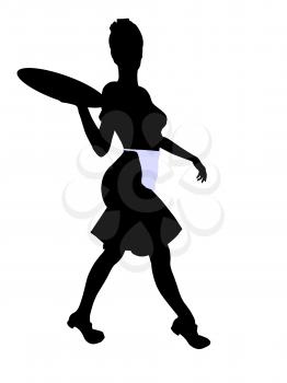 Royalty Free Clipart Image of a Female Server