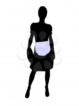 Royalty Free Clipart Image of a Waitress