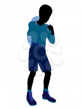 Royalty Free Clipart Image of a Boy Wearing a Backpack