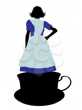 Royalty Free Clipart Image of an Alice in Wonderland Silhouette