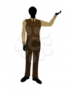 African american business man silhouette illustration on a white background