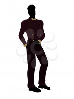 Royalty Free Clipart Image of a Man in Trendy Clothes