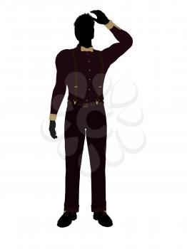 Royalty Free Clipart Image of a Man in Trendy Clothes