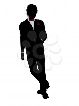 Royalty Free Clipart Image of a Man in a Tuxedo
