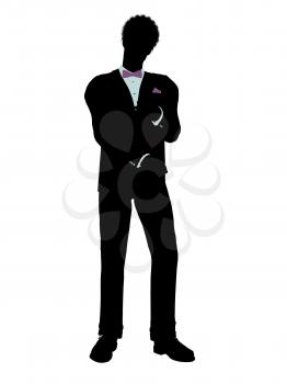 Royalty Free Clipart Image of a Man in a Tux