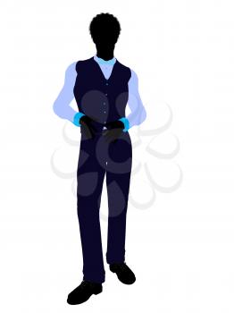 African american business man silhouette illustration on a white background