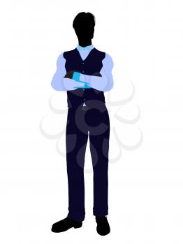 Business man silhouette illustration on a white background