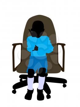 Royalty Free Clipart Image of a Little Boy in a Chair