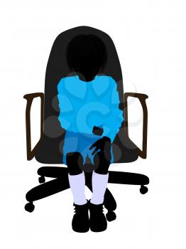 Royalty Free Clipart Image of a Boy in a Chair
