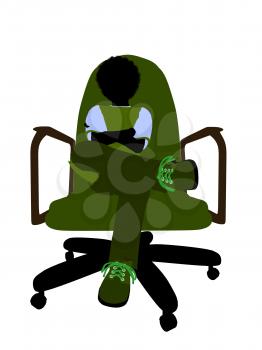 Royalty Free Clipart Image of a Child in a Chair