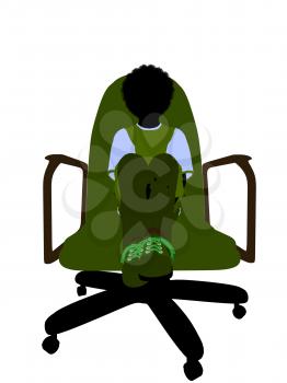 Royalty Free Clipart Image of a Child in a Chair