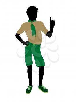 Royalty Free Clipart Image of a Boy Scout Silhouette