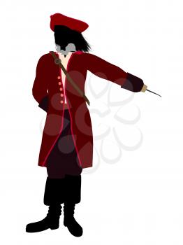Royalty Free Clipart Image of a Pirate With a Hook Hand