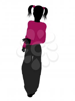 Royalty Free Clipart Image of a Young Girl Standing