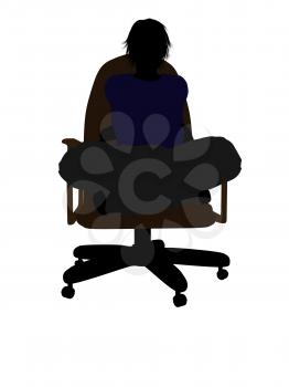 Royalty Free Clipart Image of a Teen in a Chair