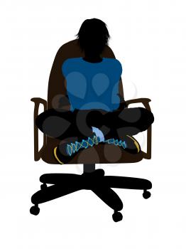 Royalty Free Clipart Image of a Teenage Boy in a Chair