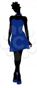 Royalty Free Clipart Image of a Girl in a Party Dress