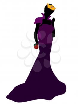Royalty Free Clipart Image of a Queen With an Apple