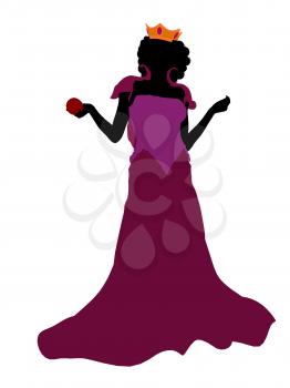 Royalty Free Clipart Image of an Evil Queen With an Apple