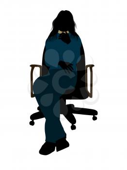 Royalty Free Clipart Image of a Young Woman in a Chair