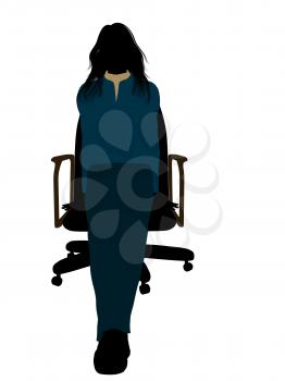 Royalty Free Clipart Image of a Young Woman in a Chair