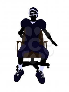 Royalty Free Clipart Image of a Football Player Sitting in a Chair