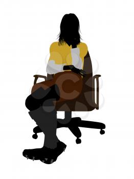 Royalty Free Clipart Image of a Female in a Rugby Uniform  Sitting on a Chair
