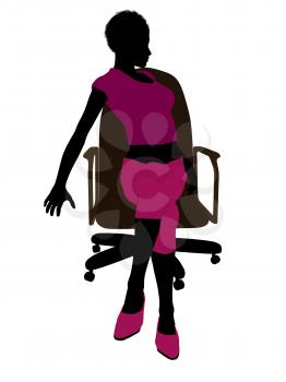 Royalty Free Clipart Image of a Woman Sitting on a Chair