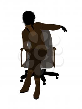 Royalty Free Clipart Image of a Businesswoman in an Office Chair