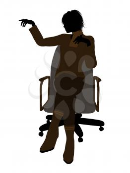 Royalty Free Clipart Image of a Businesswoman in an Office Chair