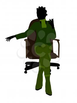 Royalty Free Clipart Image of a Woman in an Office Chair