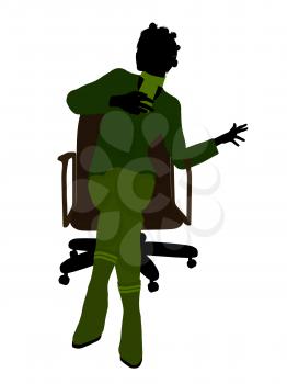 Royalty Free Clipart Image of a Woman in an Office Chair
