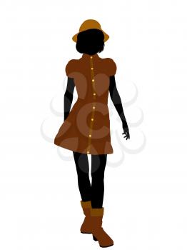 Royalty Free Clipart Image of a Young Woman Wearing a Hat