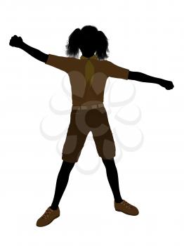 Royalty Free Clipart Image of a Girl Standing With Her Arms Out