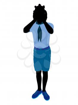 Royalty Free Clipart Image of a Girl Standing