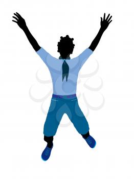 Royalty Free Clipart Image of a Girl Stretching