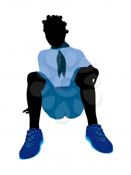 Royalty Free Clipart Image of a Girl Sitting