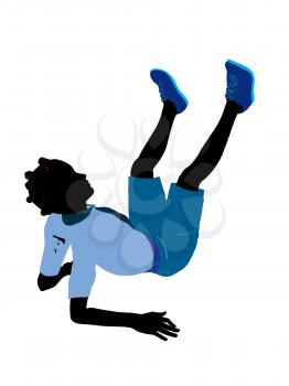 Royalty Free Clipart Image of a Girl Lying on Her Back