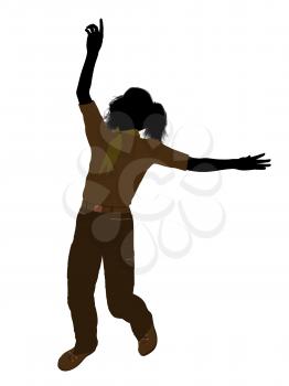 Royalty Free Clipart Image of a Girl With Her Arms Out