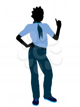 Royalty Free Clipart Image of a Girl Pointing