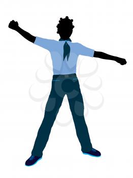 Royalty Free Clipart Image of a Girl With Her Arms Out