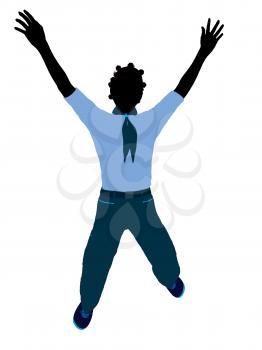 Royalty Free Clipart Image of a Girl With Her Arms Raised