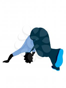 Royalty Free Clipart Image of a Girl Upside Down