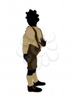 Royalty Free Clipart Image of a Little Boy Wearing Lederhosen