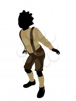 Royalty Free Clipart Image of a Little Boy Wearing Lederhosen