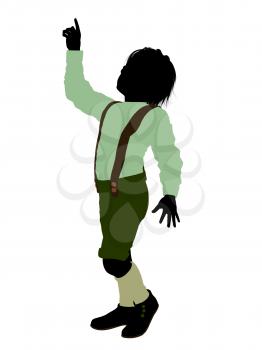 Royalty Free Clipart Image of a Little Boy in Lederhosen